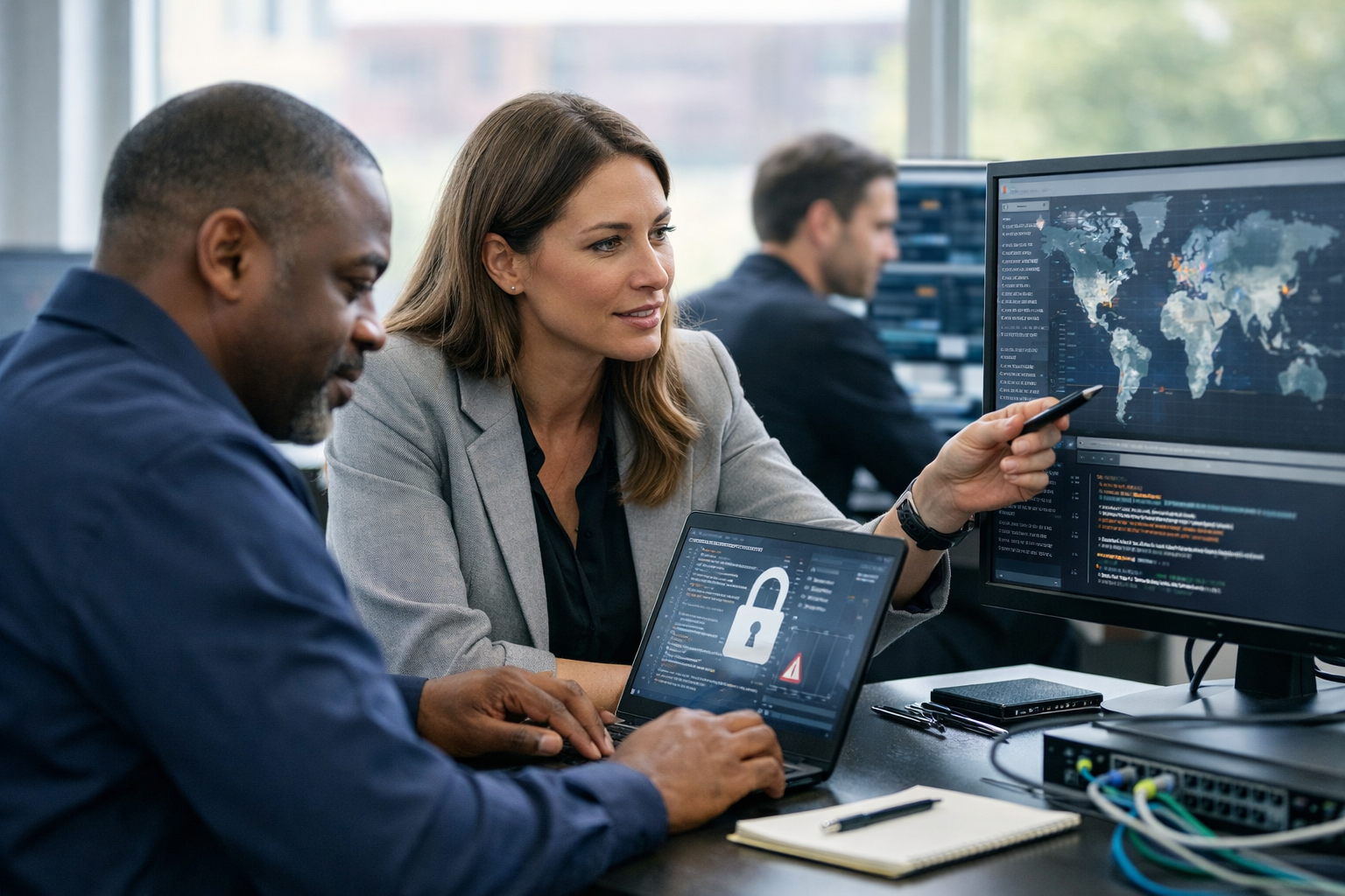 A photograph for a section called "Cybersecurity" on the website of Basra Consul